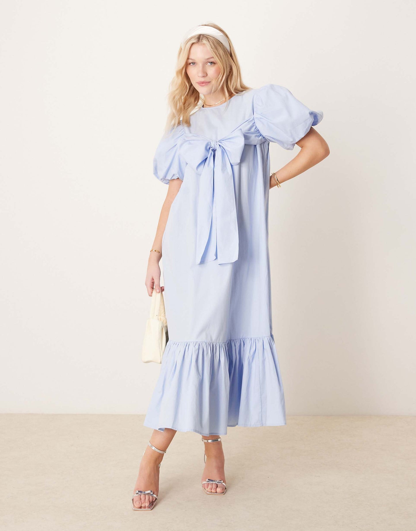 Oversized Bow Midi Dress