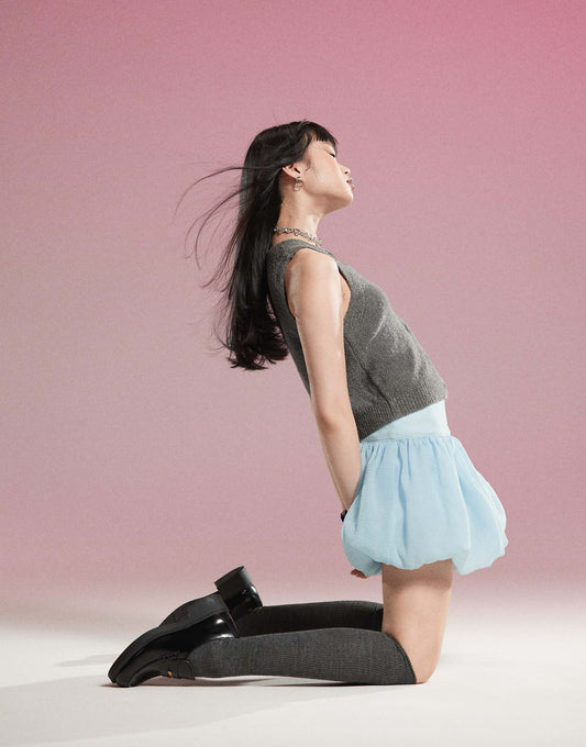 Bubble Hem Mini Skirt