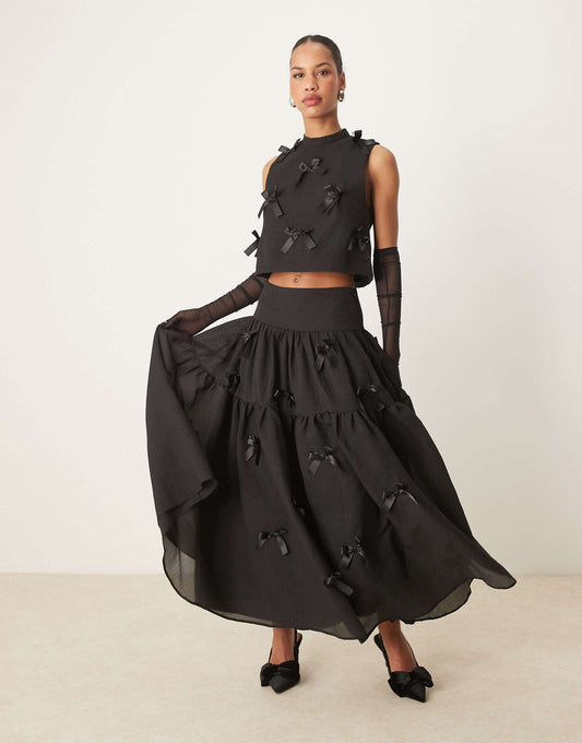 Bow Midi Skirt Co-Ord
