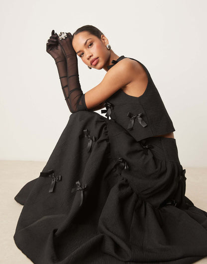 Bow Midi Skirt Co-Ord