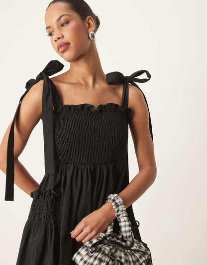 Bow Shoulder Midi Dress