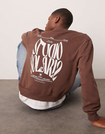 Boxy Oversized Sweatshirt With Print