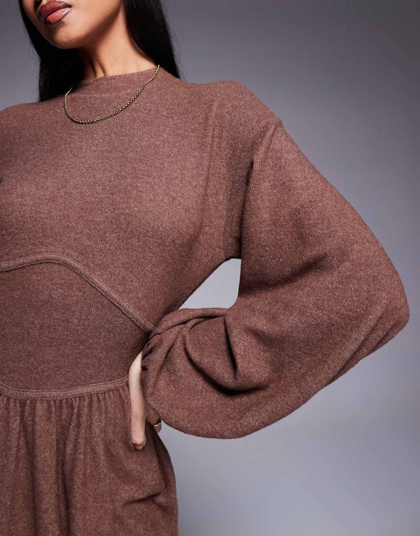 Fit And Flare High Neck Mini Dress