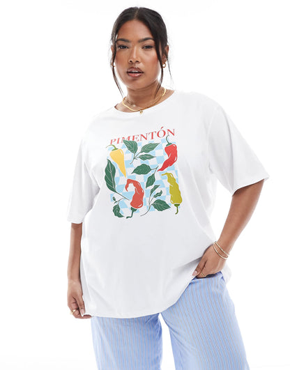 Curve Chilli Graphic Oversized T-Shirt