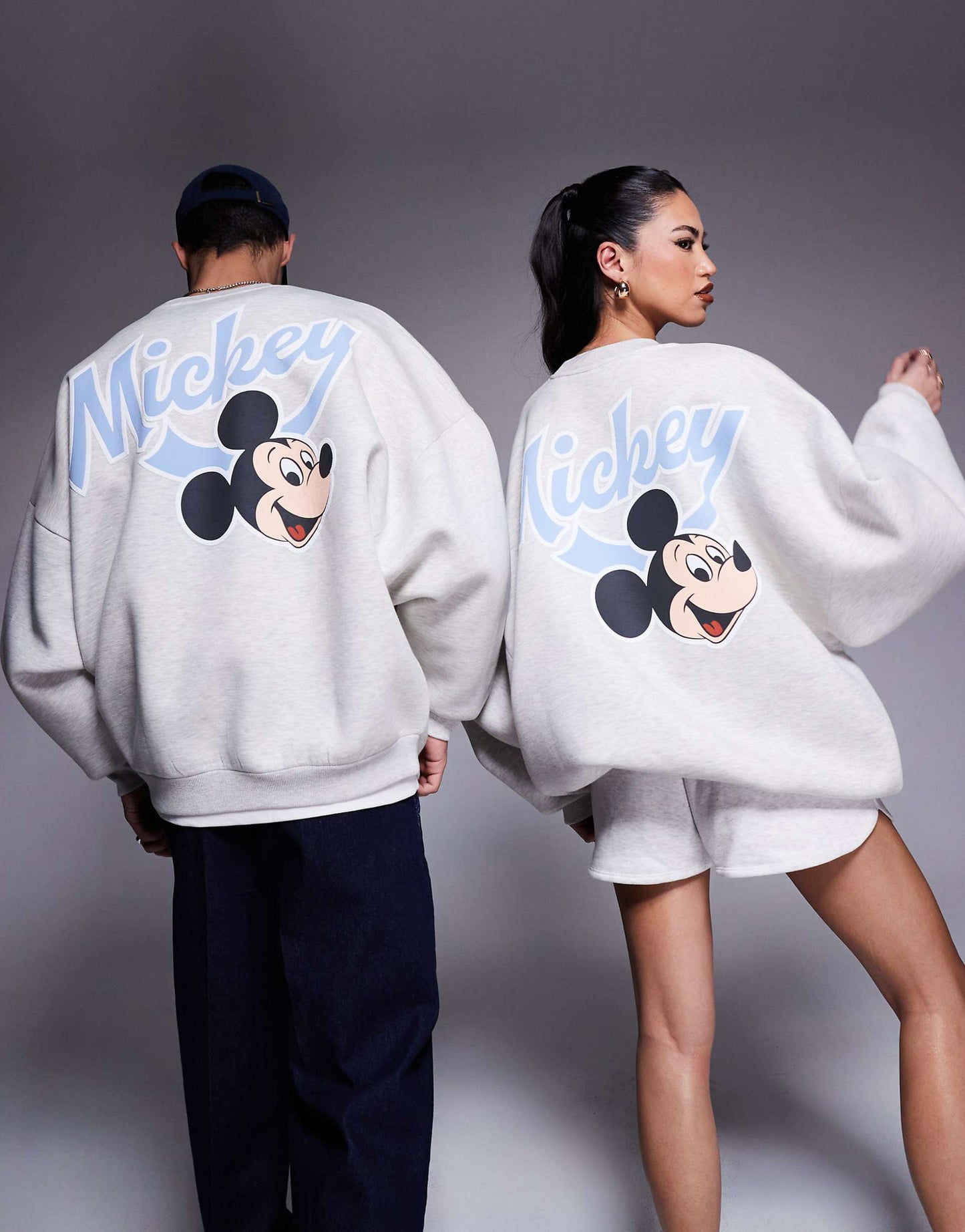 Disney Unisex Extreme Oversized Scuba Sweatshirt With Mickey Mouse Prints