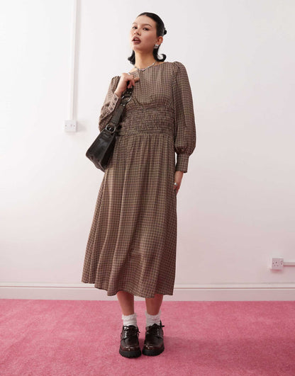 Maxi Smock Dress With Shirring