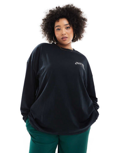 Curve Long Sleeve Skater With Flower Back Graphic