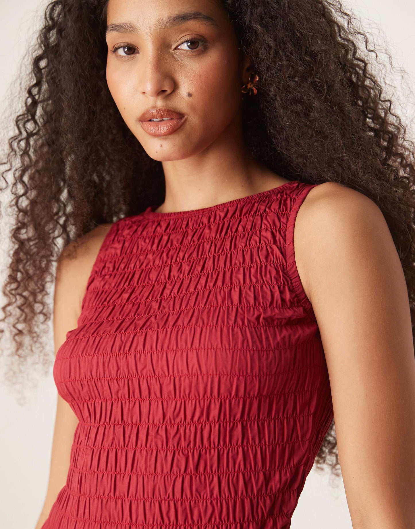 Shirred Ruffle Top