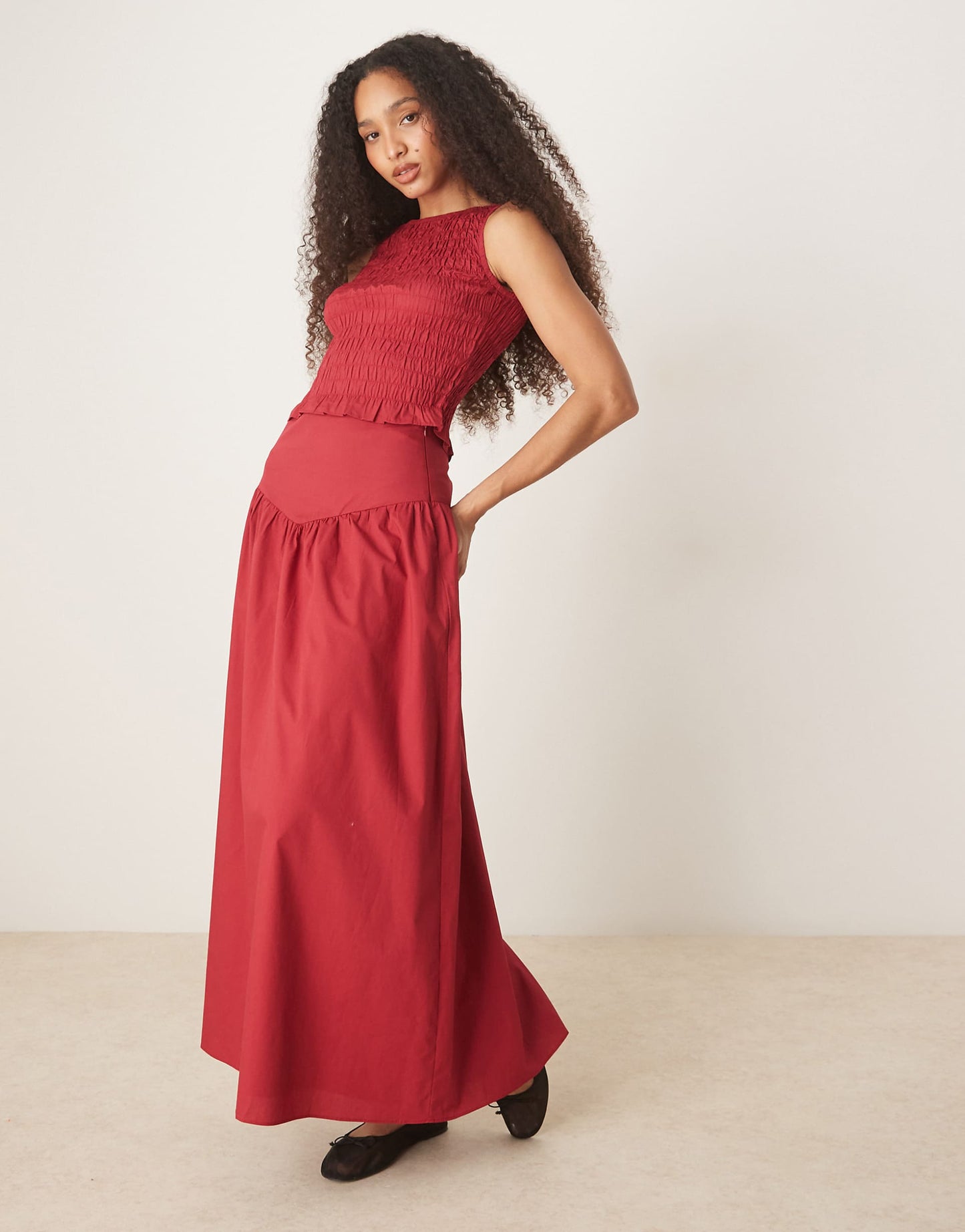Shirred Ruffle Top
