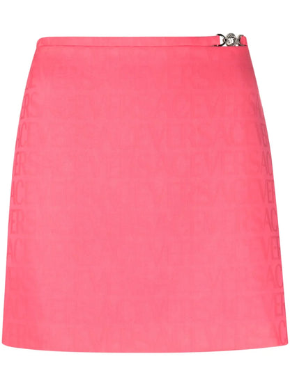 Medusa Head-Motif Virgin Wool Skirt