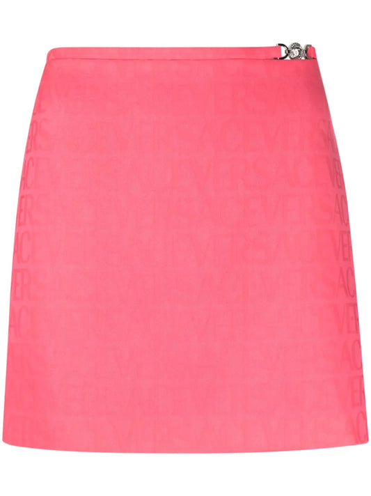 Medusa Head-Motif Virgin Wool Skirt
