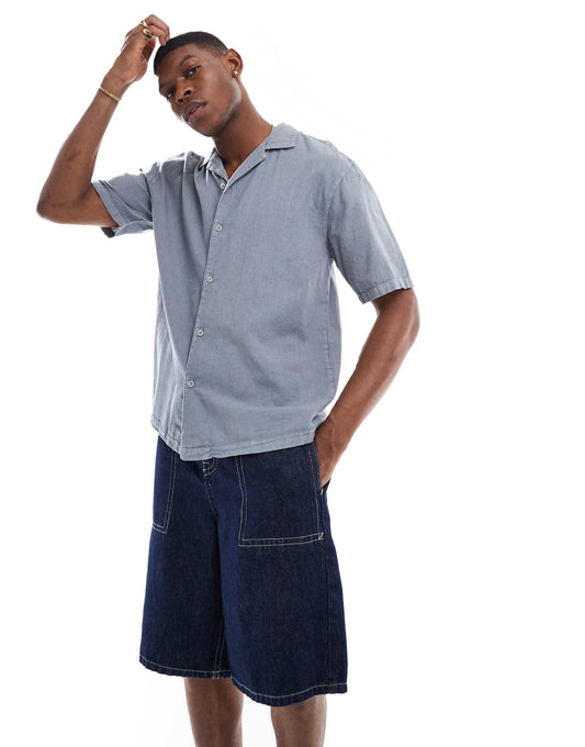 Short Sleeve Linen Rich Shirt