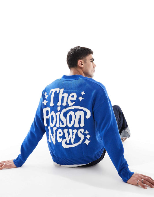Knitted Back Graphic Cardigan