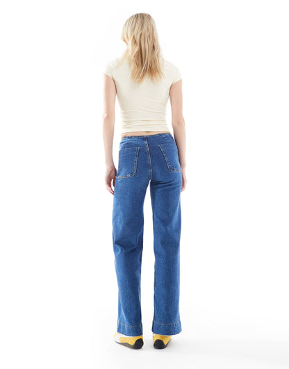 Tall D77 Straight Leg Jean With Button Detail