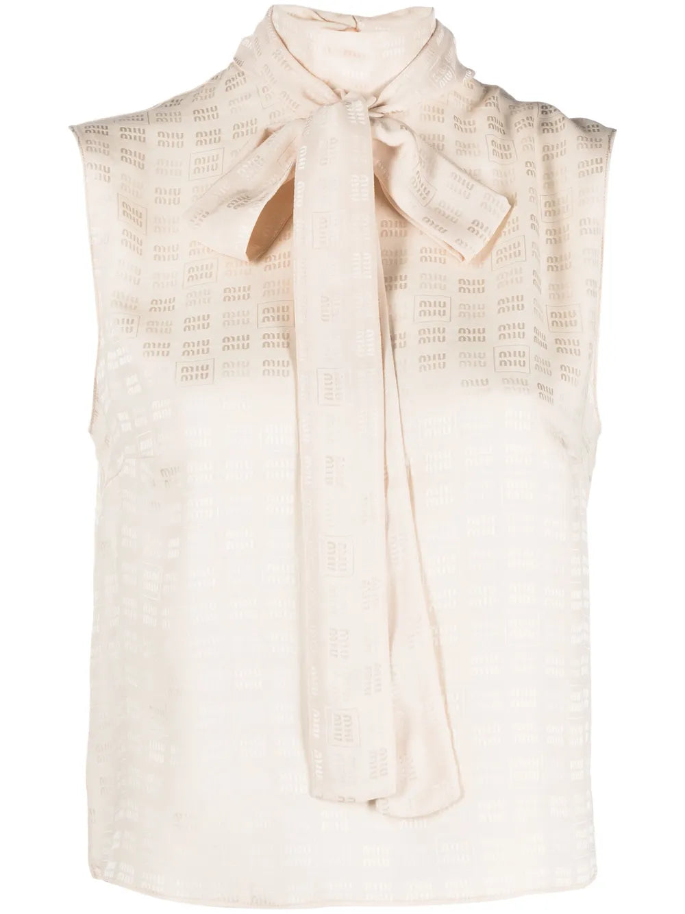 Logo-Jacquard Scarf-Detail Sleeveless Top