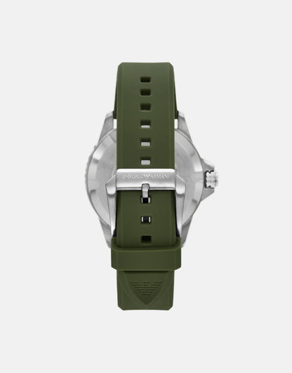 World Explorer Three-Hand Date Green Silicone Watch