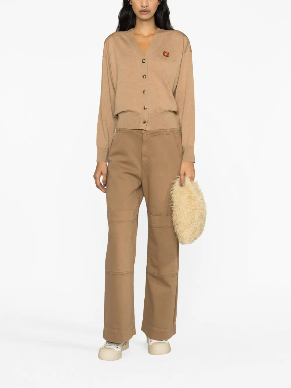 Boke Flower-Appliqué Wool Cardigan