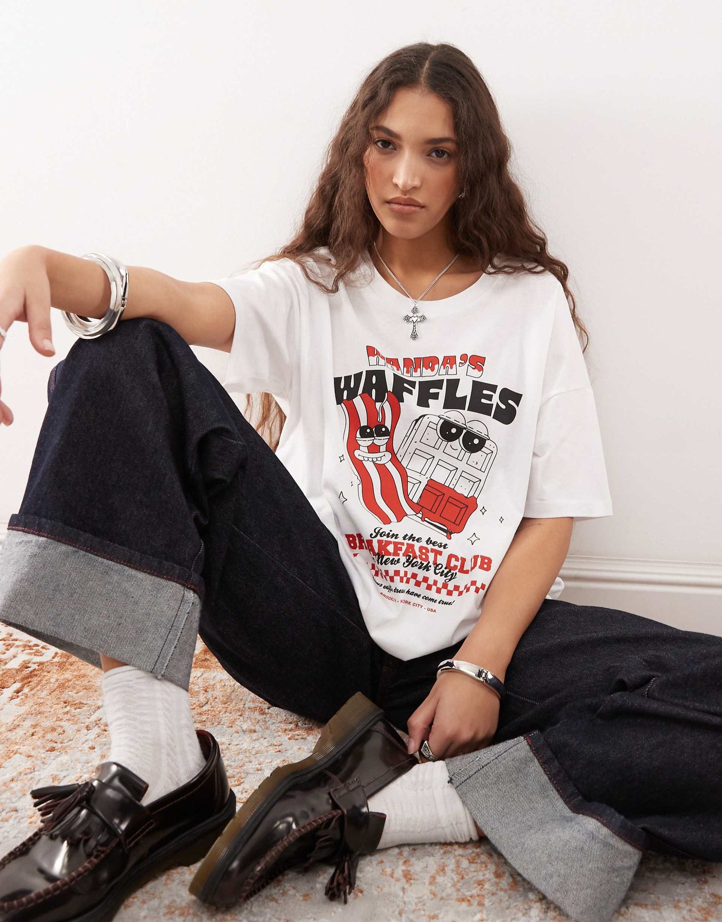 Oversize T-Shirt With Waffles Graphic