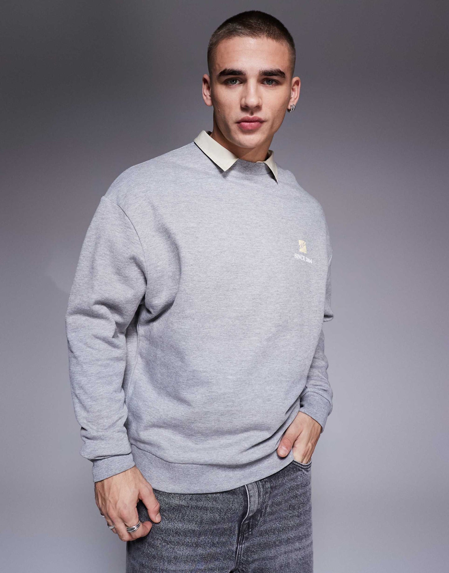 Boxy Oversized Sweatshirt With Front And Back Print