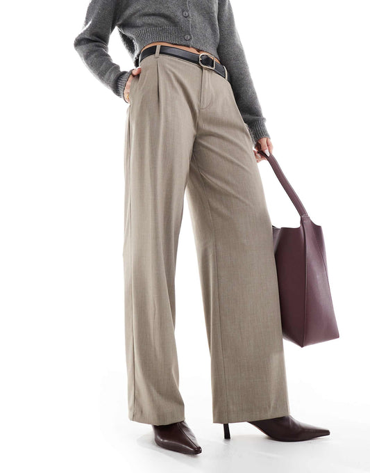 Low Rise Wide Leg Tailored Trousers