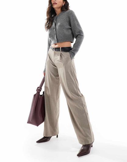 Low Rise Wide Leg Tailored Trousers