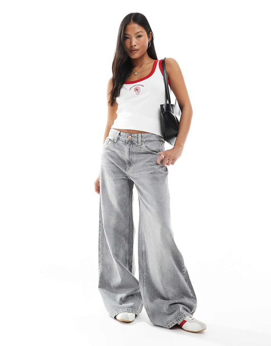 Petite High Waisted Wide Leg Jeans