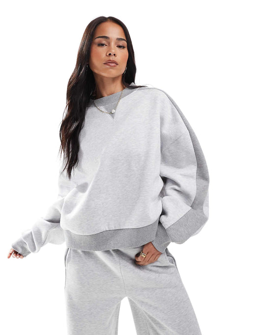 Co-Ord Oversized Raglan Sweatshirt With Panel Detail