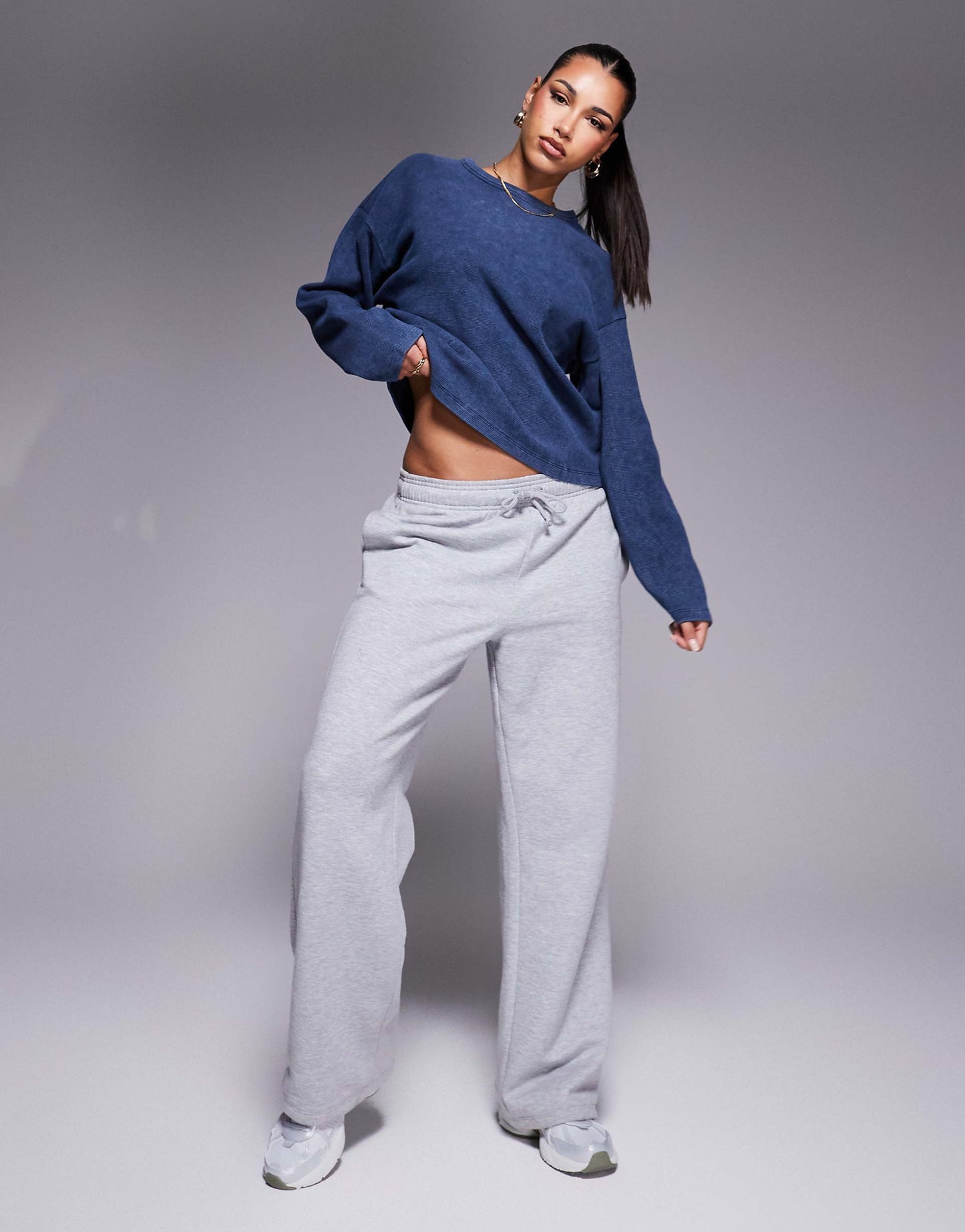 Long Sleeve Waffle Boxy Tee