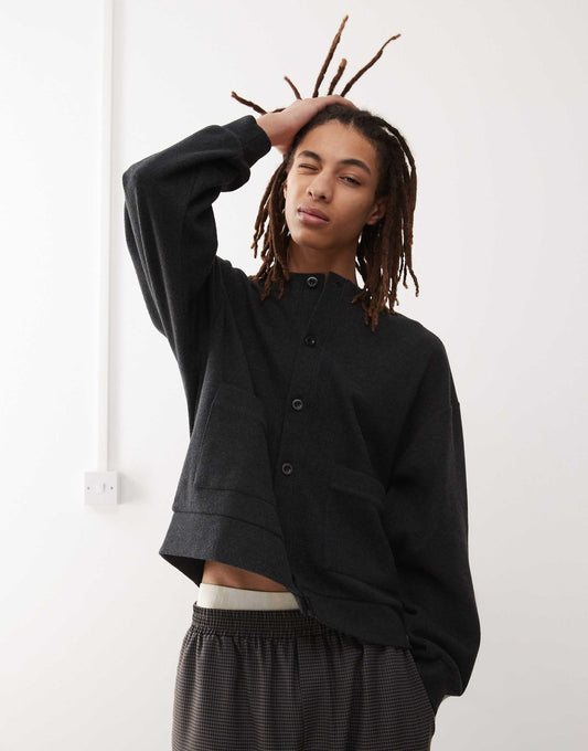 Ribbed Relaxed Fit Cardigan