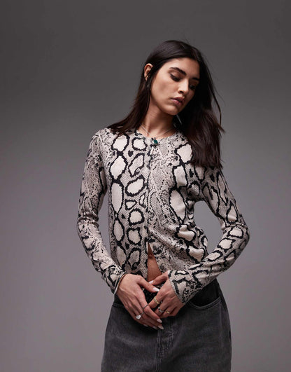 Anouk Snakeprint Cardigan