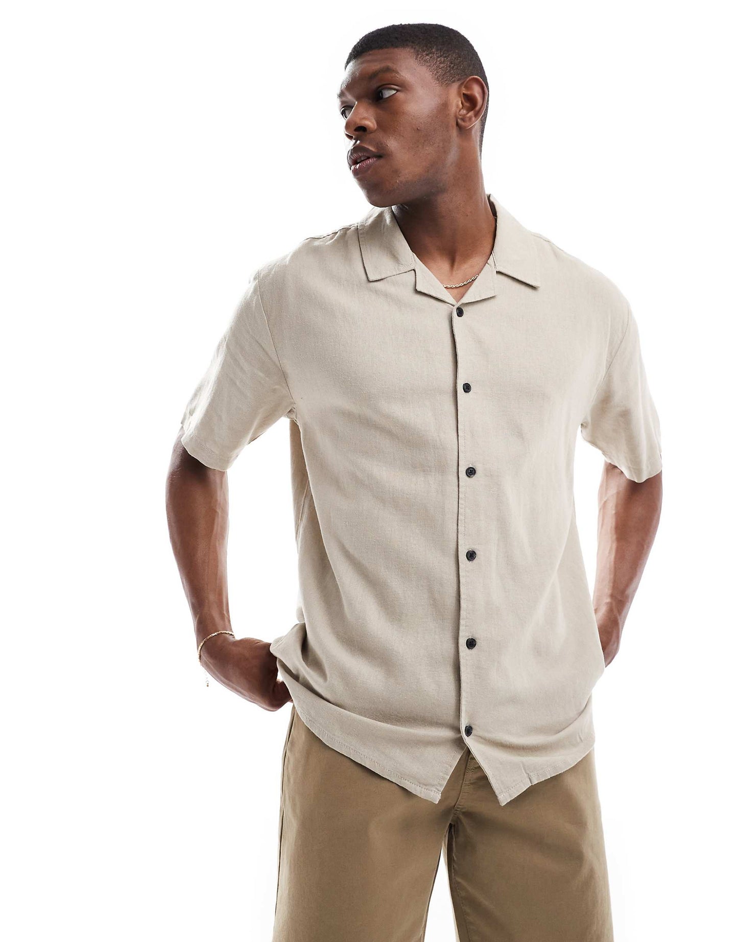 Short Sleeve Revere Collar Shirt