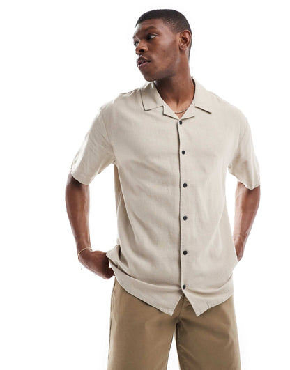 Short Sleeve Revere Collar Shirt