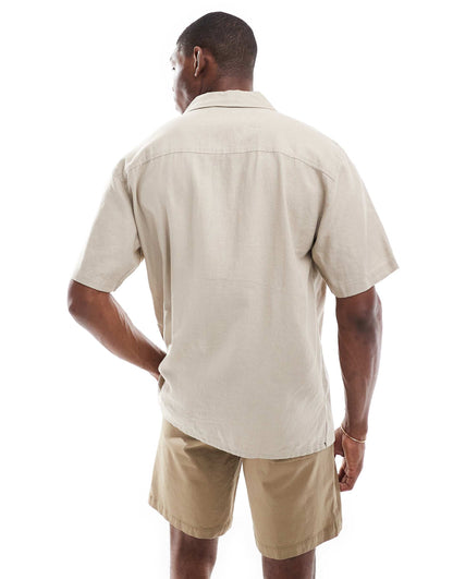 Short Sleeve Revere Collar Shirt