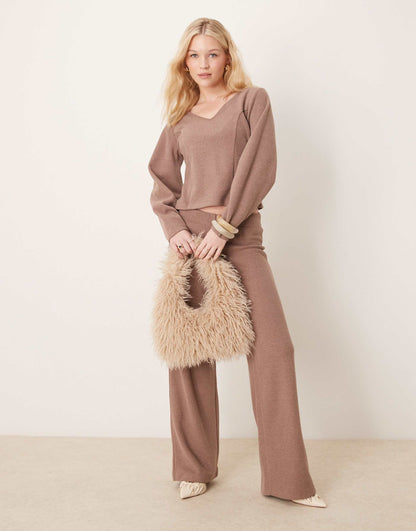 Cocoon Brushed V Neck Top