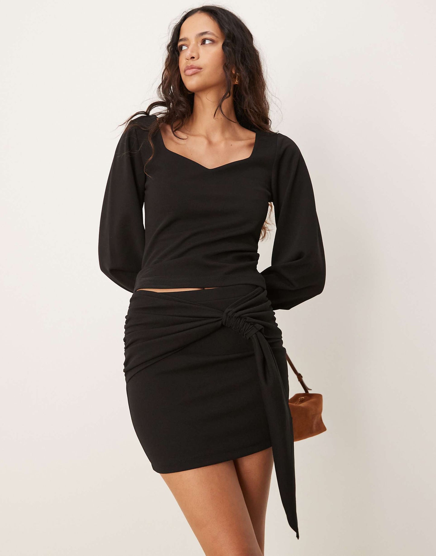 Cocoon Sleeve Sweetheart Neckline Top Co Ord
