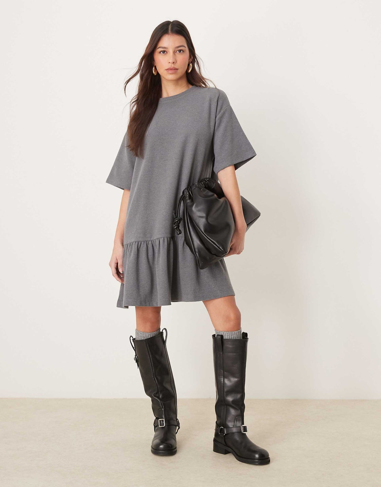 Super Soft  Dropped Waist Mini Dress