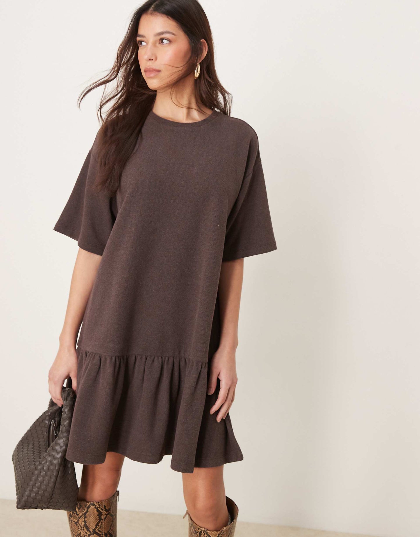 Super Soft  Dropped Waist Mini Dress