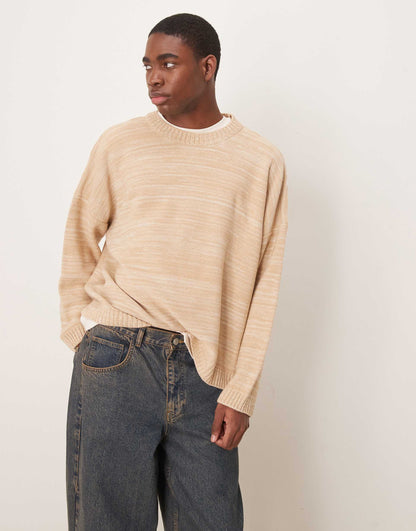 Super Oversized Boxy Fit Knitted Crew Neck Jumper