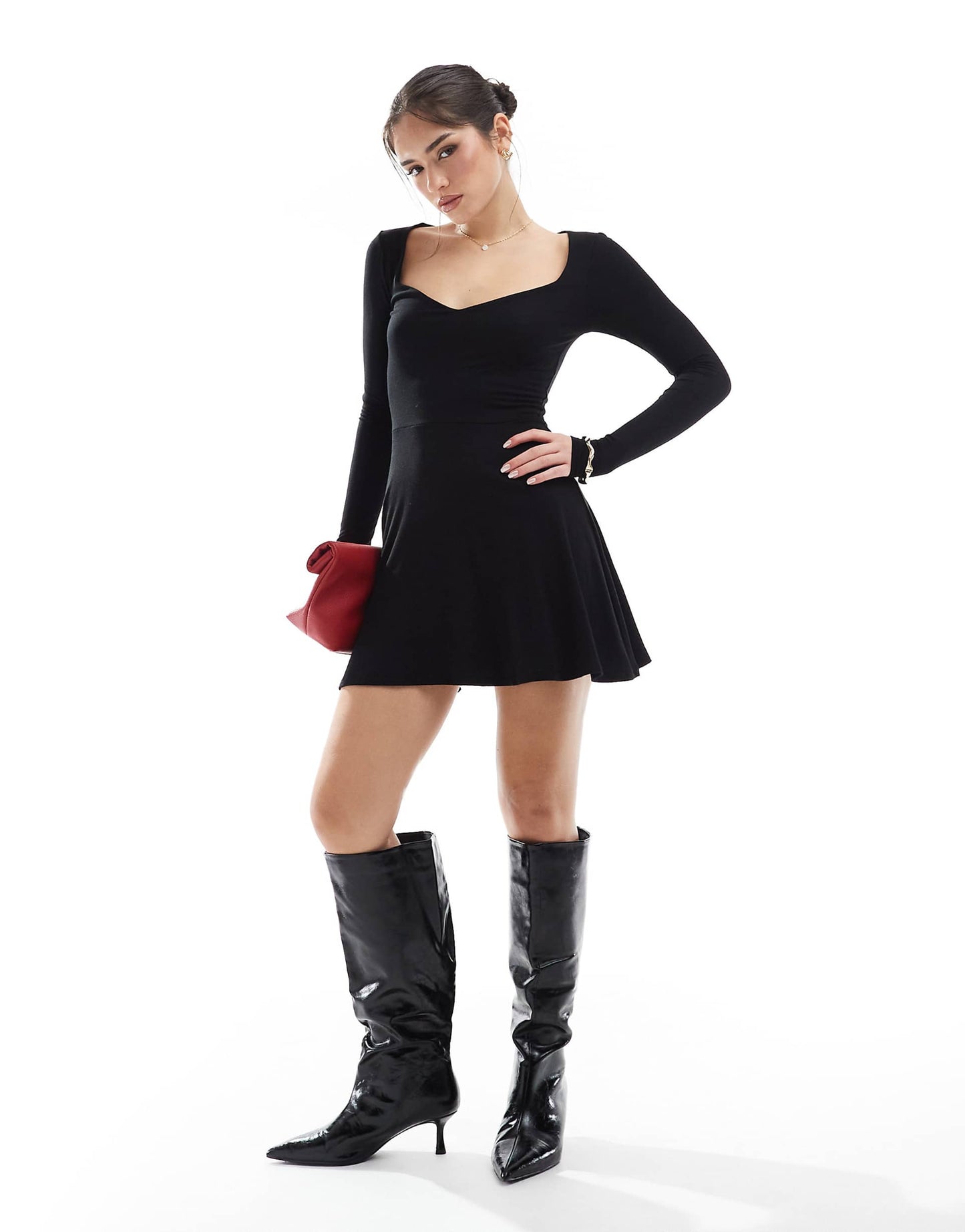 Sweetheart Neckline Fit And Flare Mini Dress