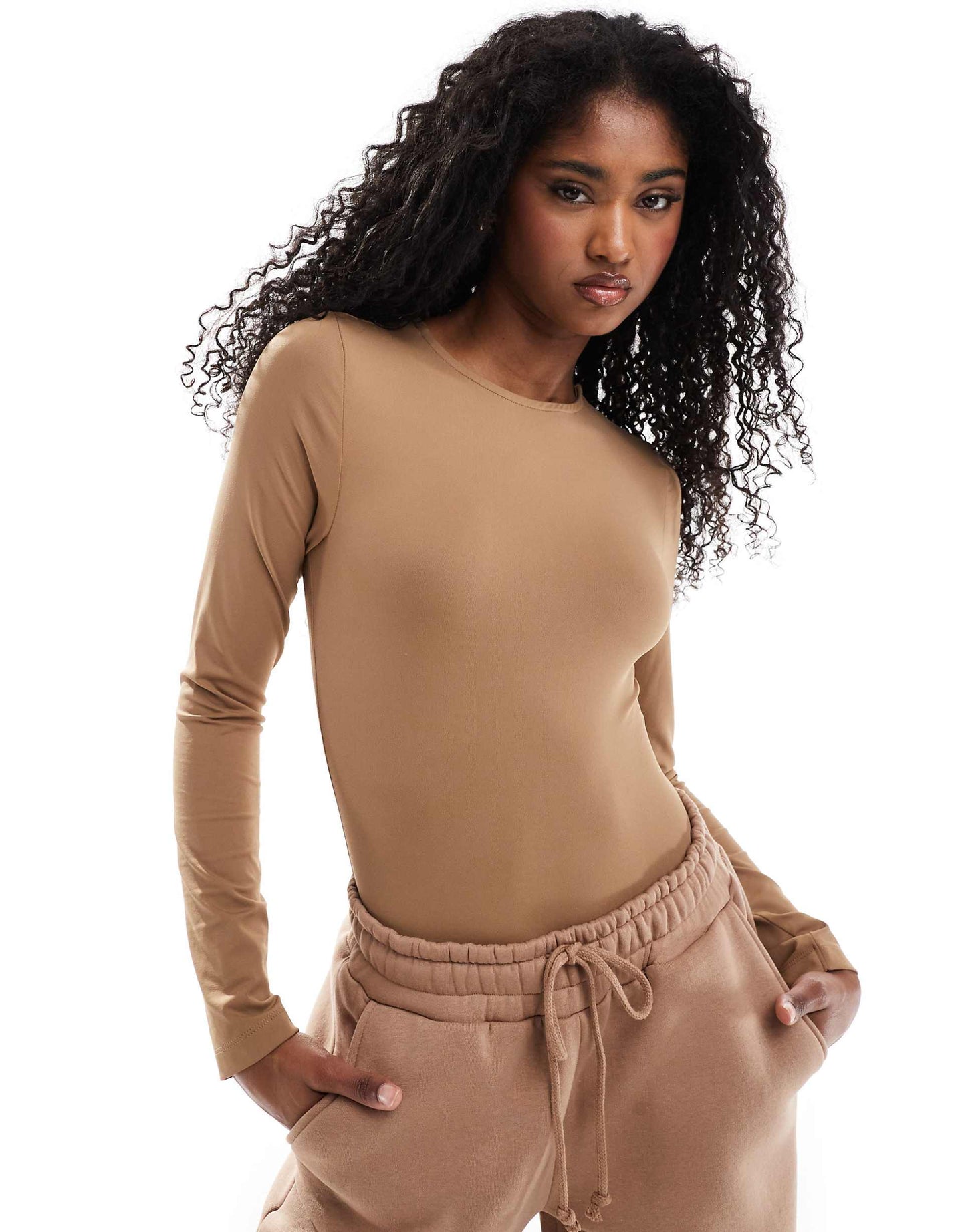 Crew Neck Soft Touch Bodysuit Sweat Co Ord