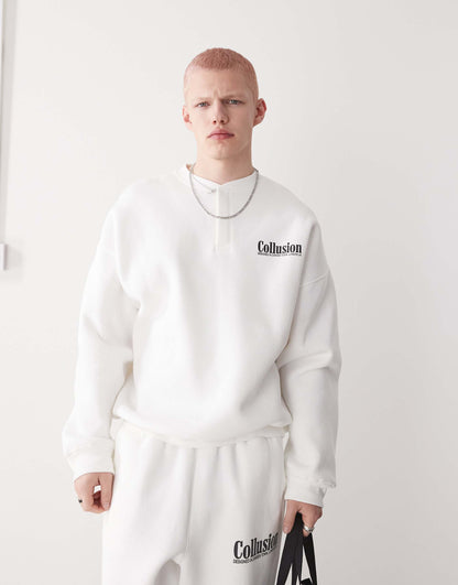 Henley Neck Sweatshirt