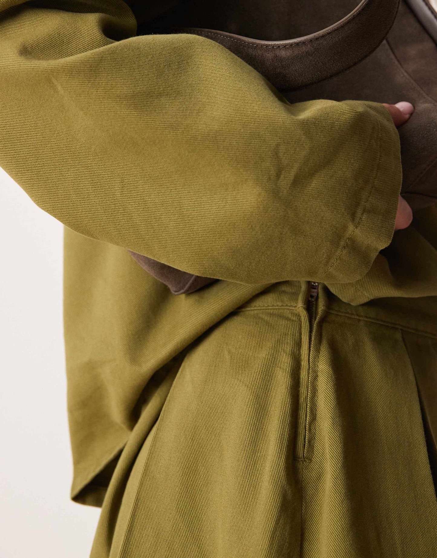 Denim Mini Skirt Co-Ord With Box Pleats