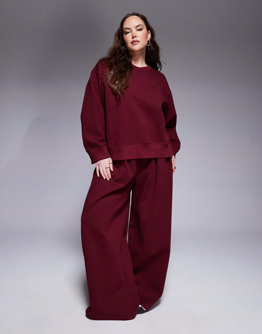 Curve Interlock Super Wide Leg Trouser