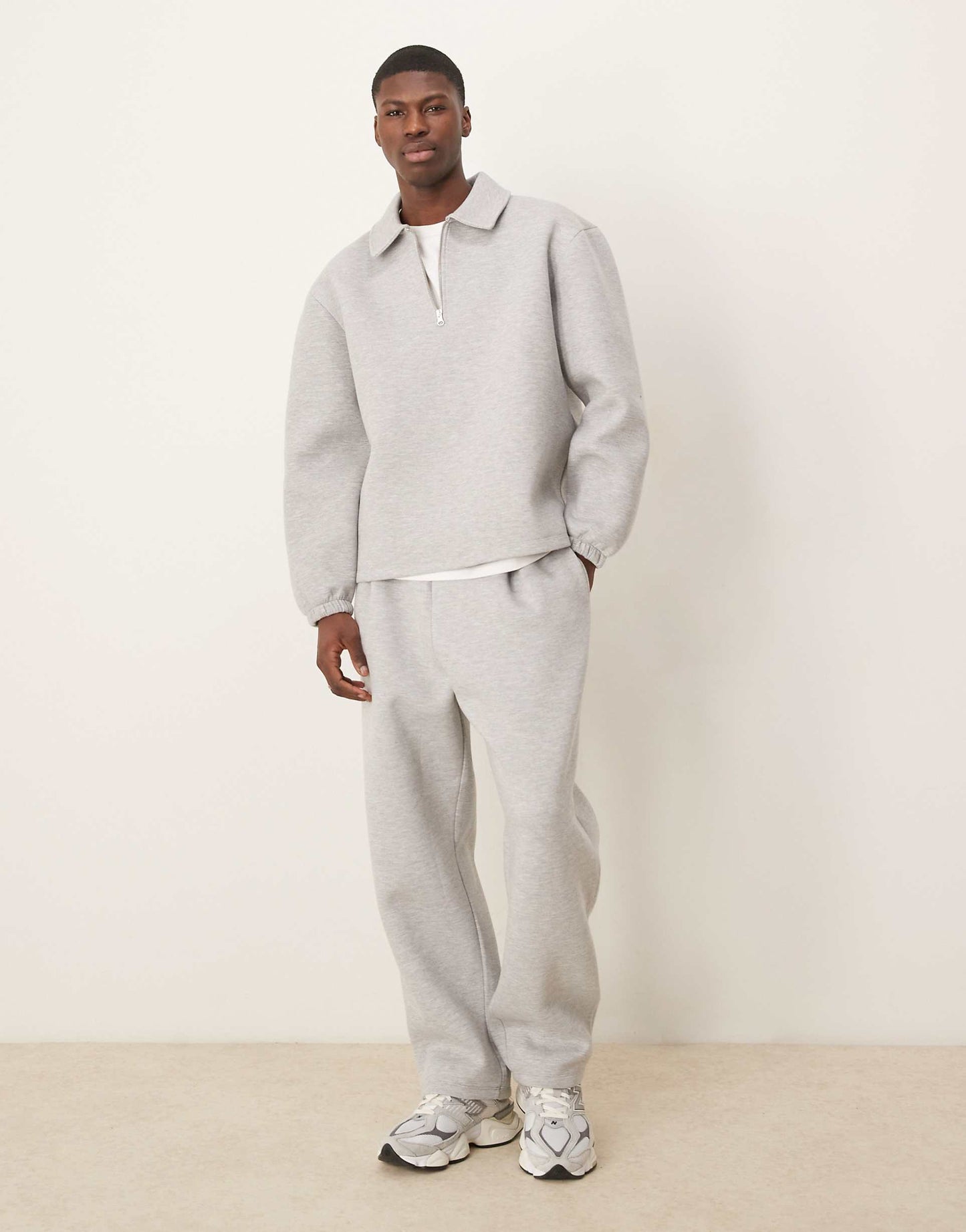 Heavyweight Scuba Oversized Collar Sweatshirt  With Fixed Hem