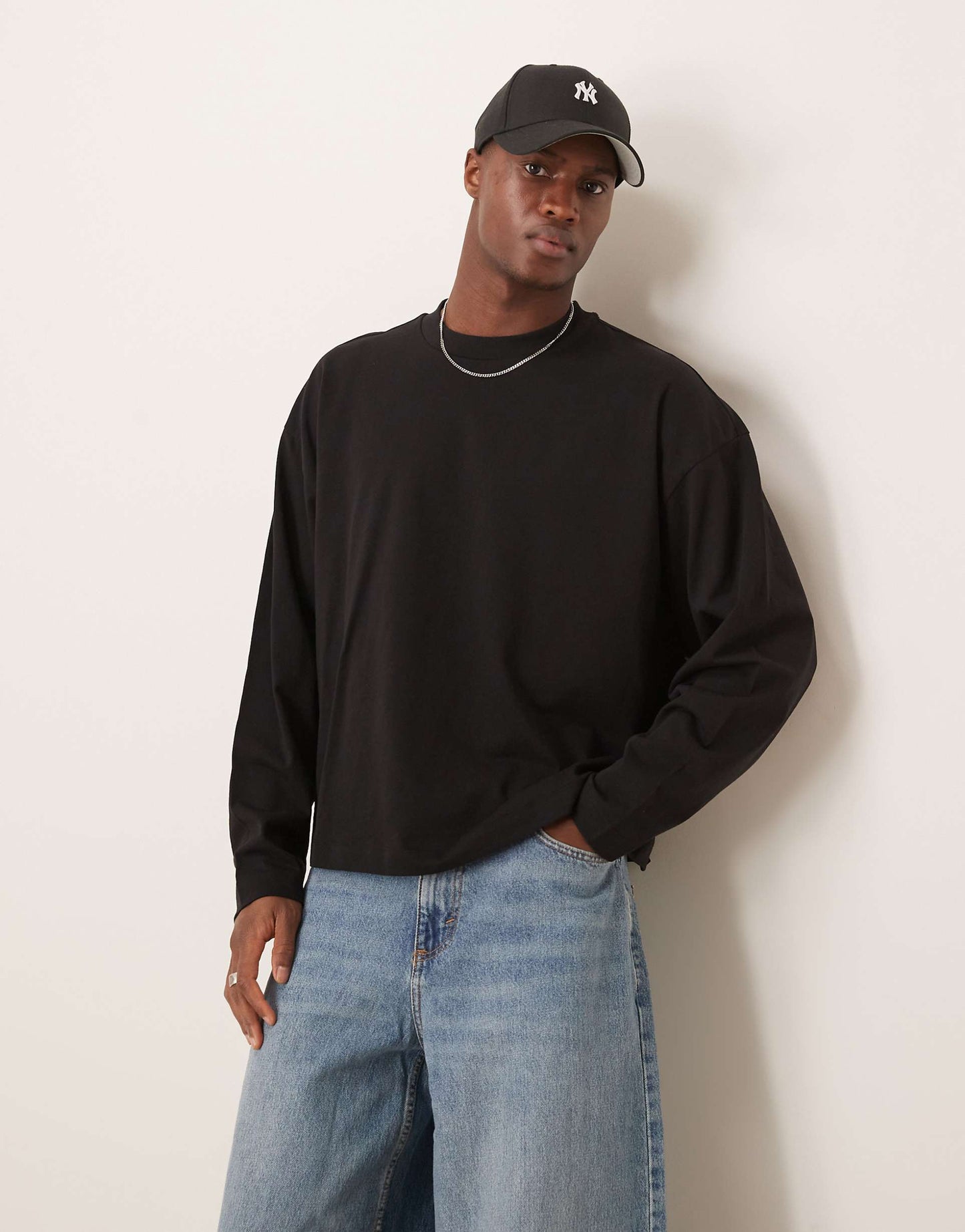Oversized Boxy Long Sleeve T-Shirt With Drop Armhole
