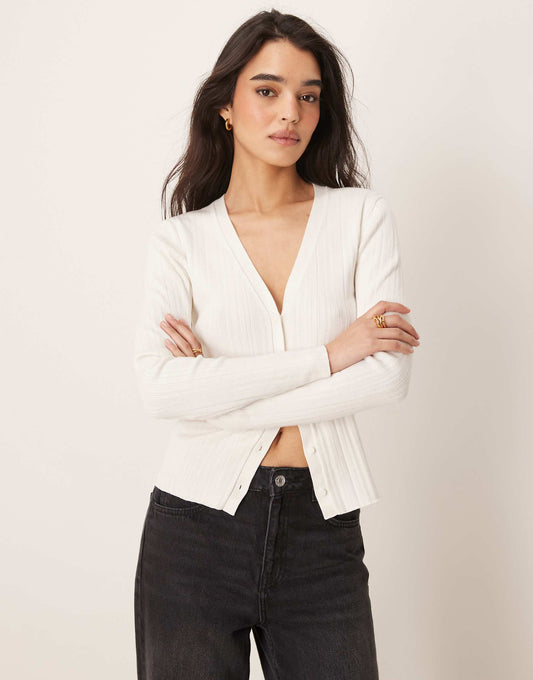 Jeans Ribbed Cardigan