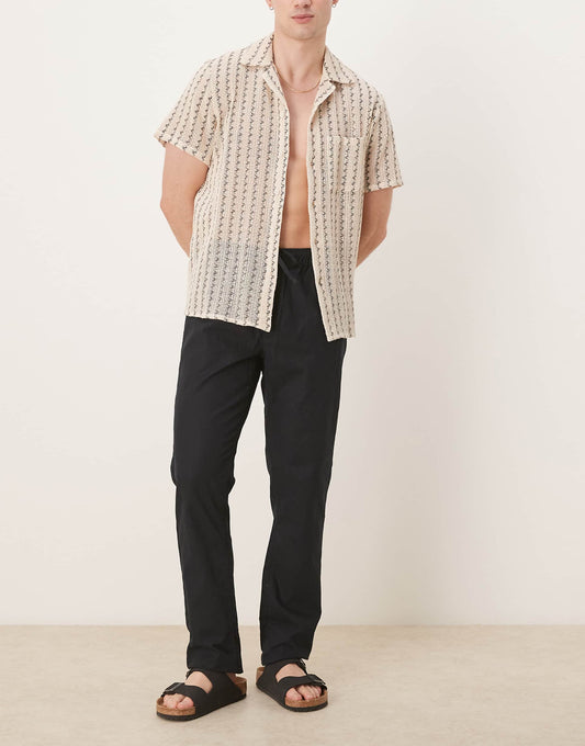 Slim Linen Blend Trousers