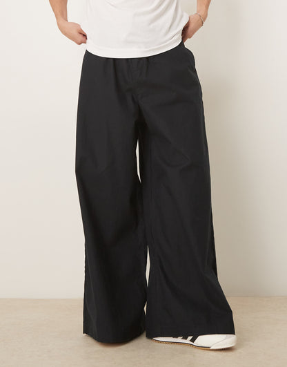 Super Baggy Linen Blend Trousers