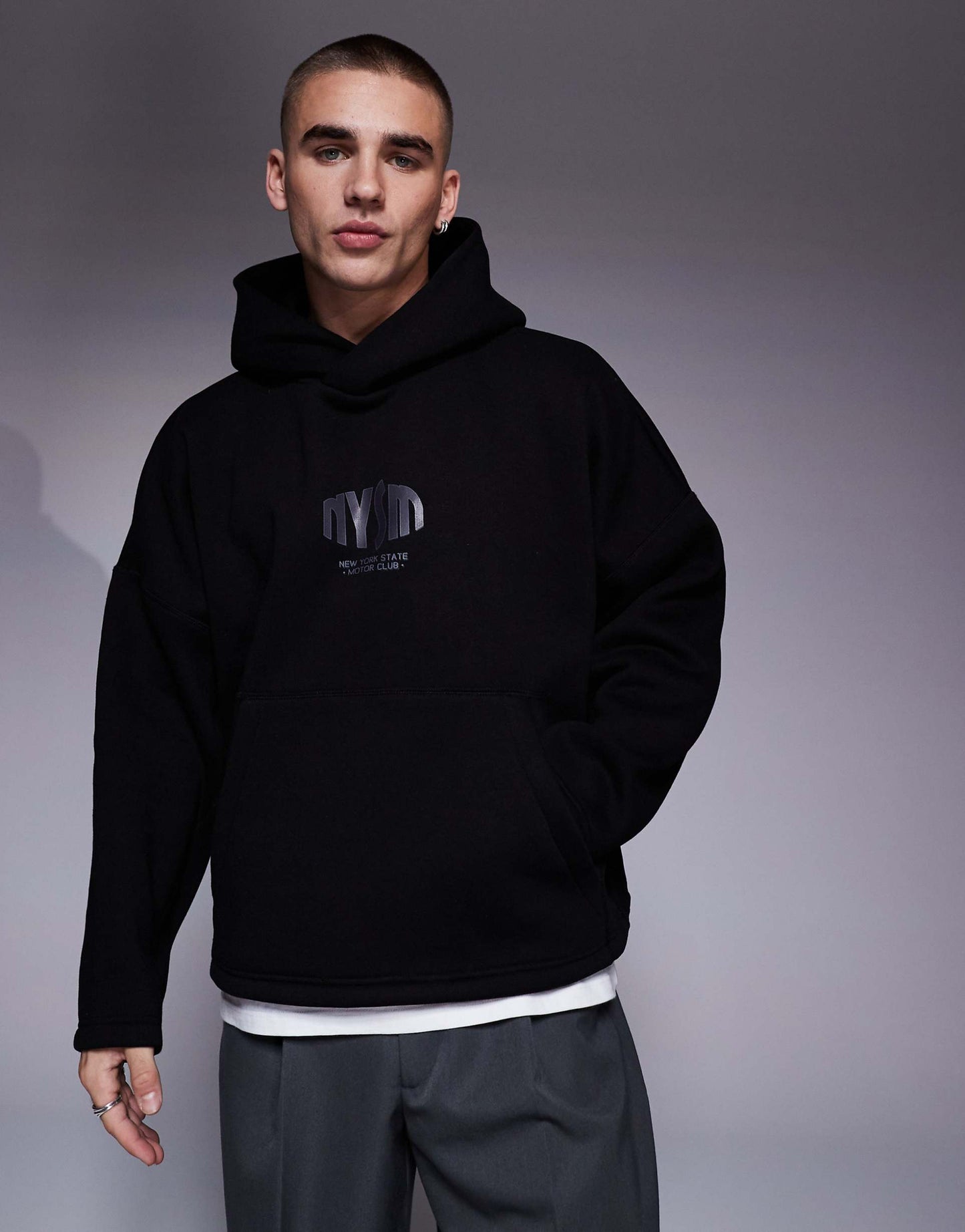 Oversized Dropped Shoulder Boxy Hoodie With Clean Finish