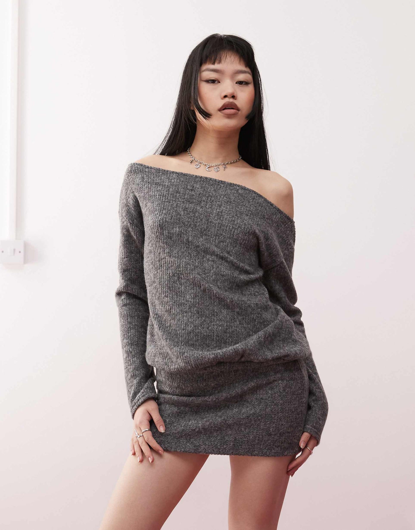 Off Shoulder Slouch Mini Dress